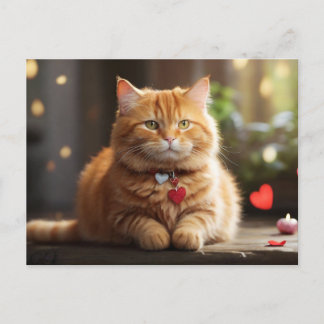 Cute Valentine's Day Cat Holiday Postcard