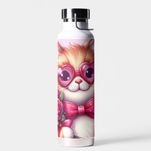 Cute Valentine's day cat/kiten Water Bottle