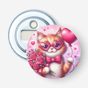 Cute Valentine's day cat/kitten Bottle Opener