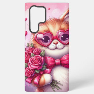 Cute Valentine's day cat/kitten Samsung Galaxy S22 Ultra Case