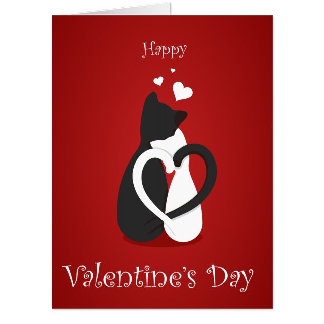 Cute Valentine's Day Cats Love Card (Front)