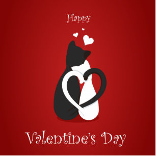 Cute Valentine's Day Cats Love Cutout