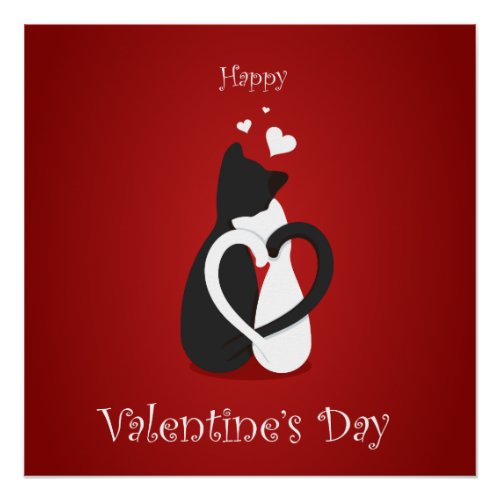 Cute Valentines Day Cats Love Poster