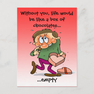 Cute Valentine's Day Chocolate Holiday Postcard