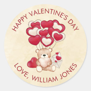 Cute Valentines Day Classmates Coworkers Favors  Classic Round Sticker