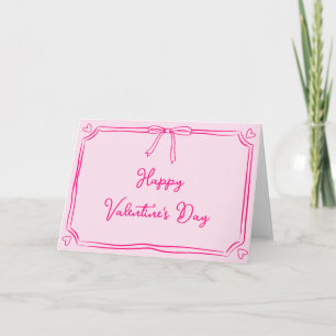 Cute Valentine's Day Coquette Bow Girly Pink Card