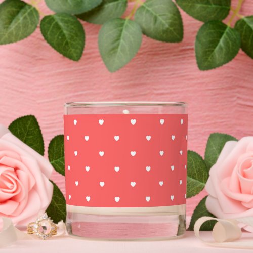 Cute Valentines Day Coral Heart Scented Candle