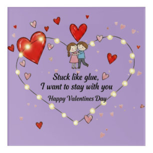 Cute Valentine's day couple hearts custom Acrylic Print