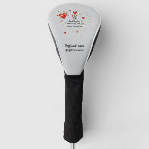 Cute Valentine's day couple hearts custom Golf Head Cover