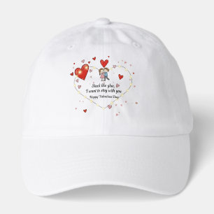 Cute Valentine's day couple hearts custom Hat