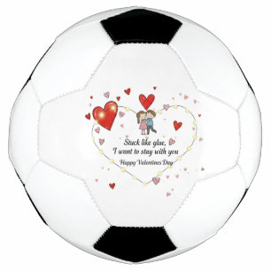 Cute Valentine's day couple hearts custom Soccer Ball