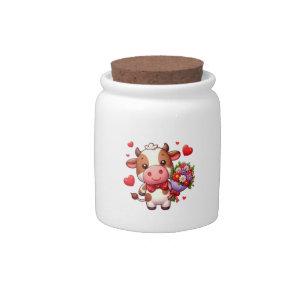 Cute Valentine's day cow Candy Jar