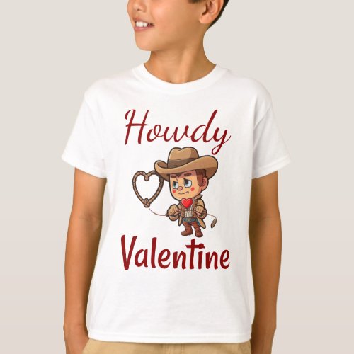 Cute Valentines Day Cowboy Howdy Valentine  T_Shirt