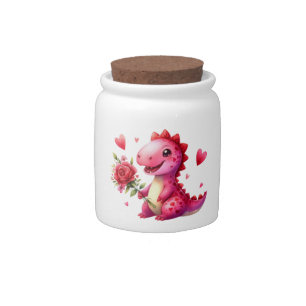 Cute Valentine's day dinosaur Candy Jar