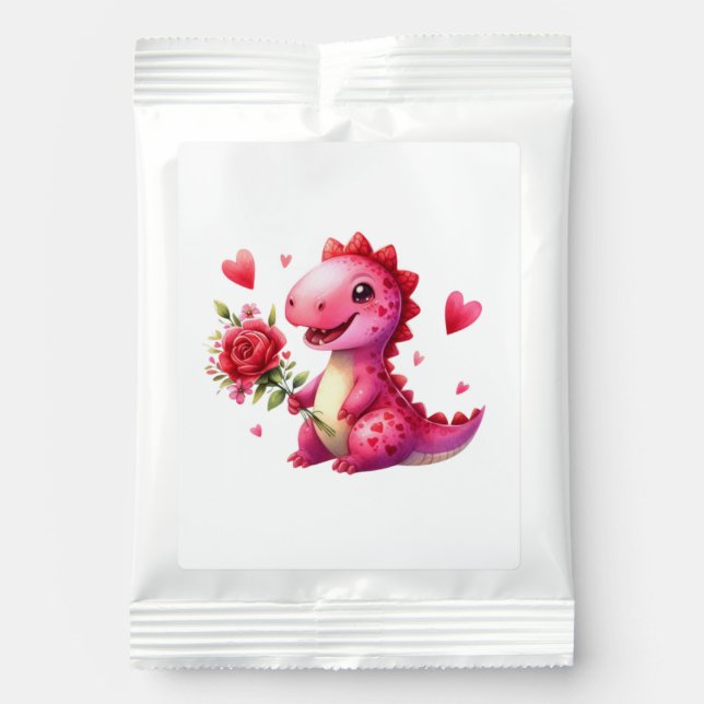 Cute Valentine's day dinosaur Lemonade Drink Mix (Front)
