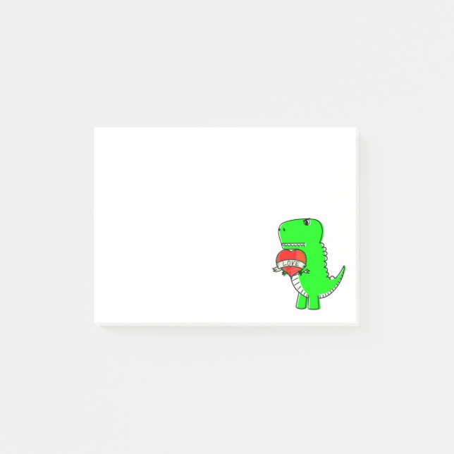 Cute Valentines Day Dinosaur Notes (Front)