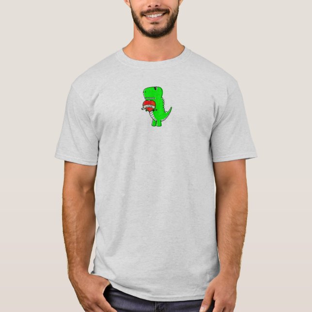 Cute Valentines Day Dinosaur T-Shirt (Front)