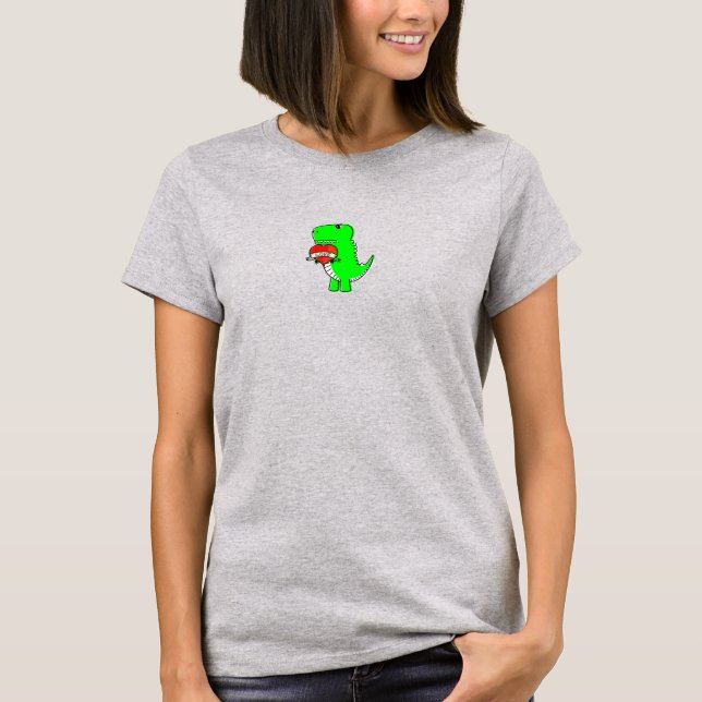 Cute Valentines Day Dinosaur T-Shirt (Front)