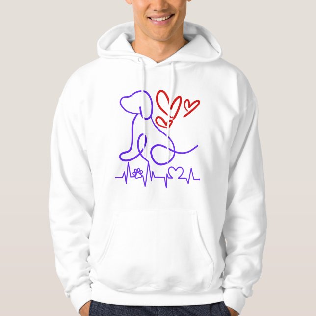 Cute Valentine's Day Dog Lover  Hoodie (Front)