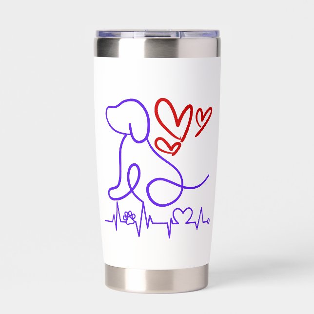 Cute Valentine's Day Dog Lover  Insulated Tumbler (Front)