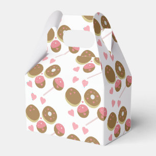 Cute Valentine's Day Donut and Cake Pop Pink Favor Boxes
