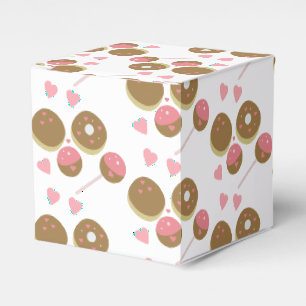Cute Valentine's Day Donut and Cake Pop Pink Favor Boxes