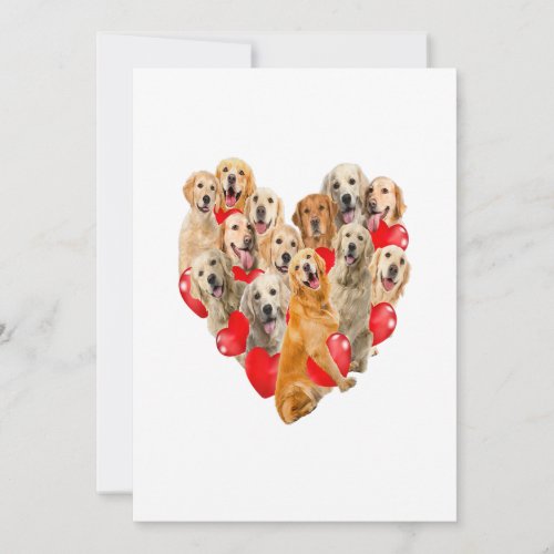 Cute Valentines Day Golden Retriever Dog Heart Pup Announcement