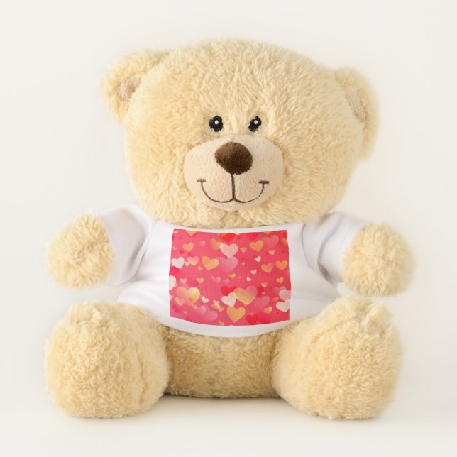 Cute Valentine's Day Heart Design Teddy Bear (Front)