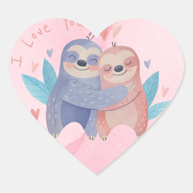 Cute Valentine's Day Heart Sticker (Front)