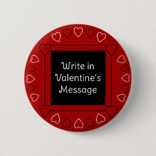 Cute Valentine's Day Hearts Add Message to Red Button