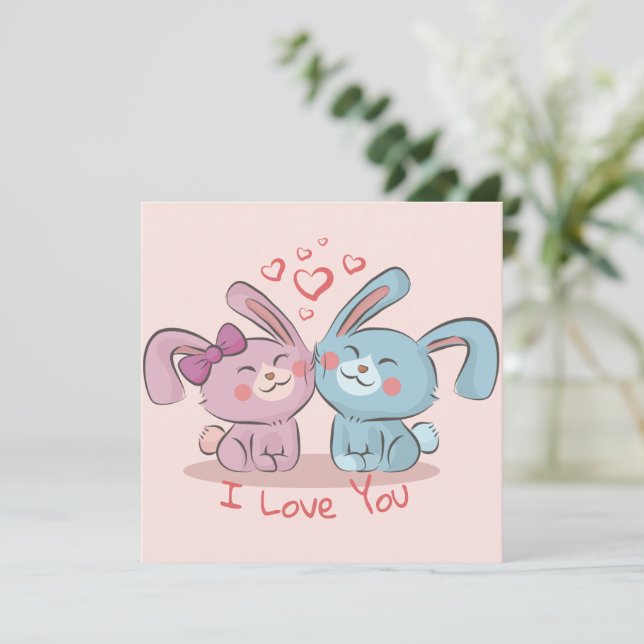 Cute Valentine's Day Holiday Card (Standing Front)