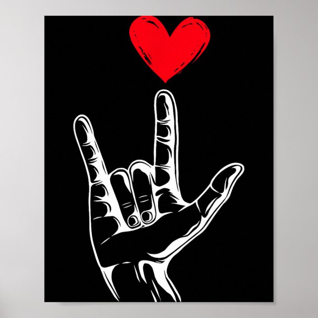 Cute Valentines Day I Love You Hand Sign Language  (Front)