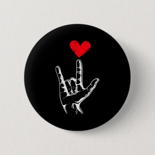 Cute Valentines Day I Love You Hand Sign Language Button