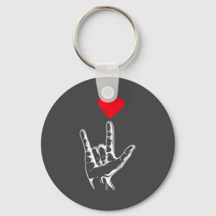 Cute Valentines Day I Love You Hand Sign Language  Keychain
