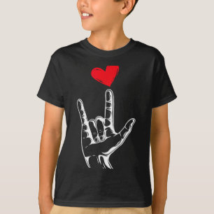 Cute Valentines Day_ I Love You Hand Sign Language T-Shirt
