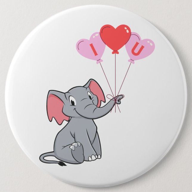 cute Valentine's Day I love you heart Button (Front)