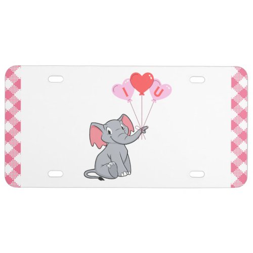 cute Valentines Day I love you heart License Plate