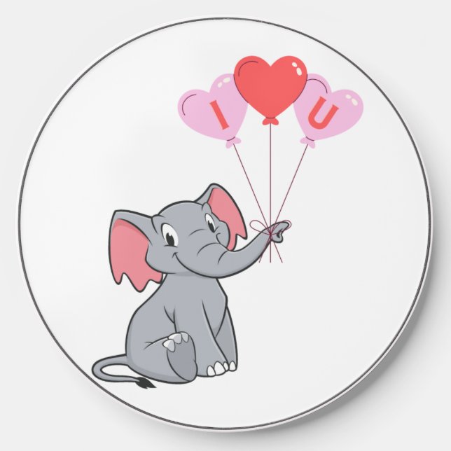 cute Valentine's Day I love you heart Wireless Charger (Front)