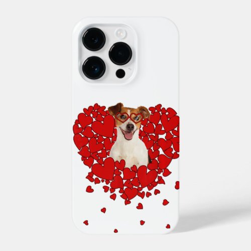 cute valentines day jack russell terrier dog heart iPhone 14 pro case