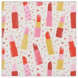 Cute Valentine's Day Lipsticks on cream Fabric
