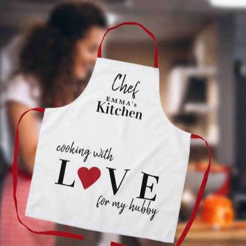 Cute Valentines Day love heart custom wife Apron