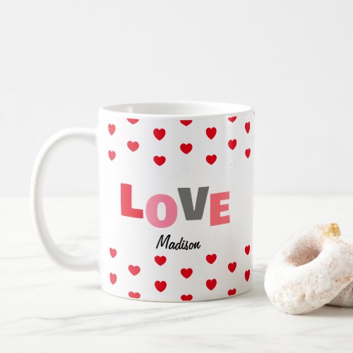 Cute Valentines Day Love Typography Monogram Coffee Mug