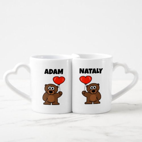 Cute Valentines Day lovers mug set gift for couple