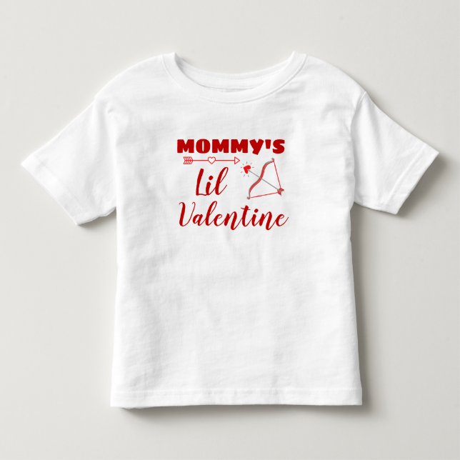 cute valentine's day mommy's little valentine toddler t-shirt (Front)