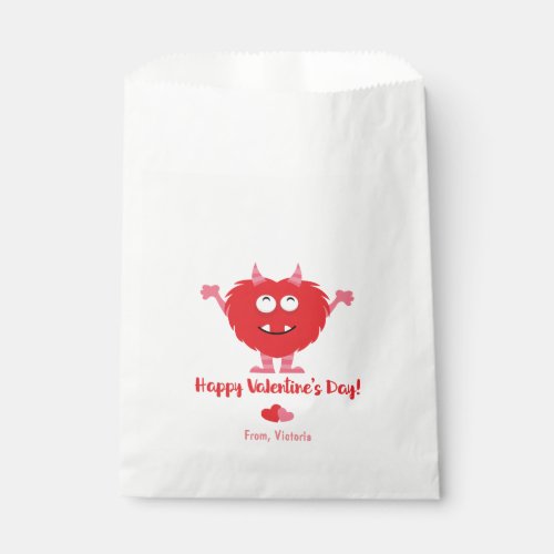 Cute Valentines Day Monster Hearts Favor Bag