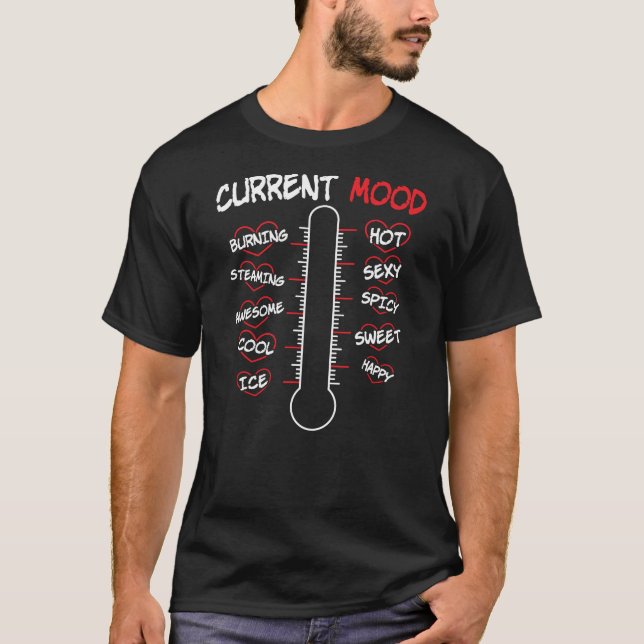 Cute Valentines Day Mood Thermometer Love Meter T-Shirt (Front)