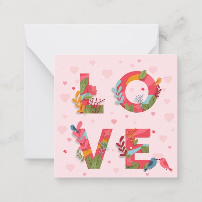 Cute Valentine's Day Note Card (Front)