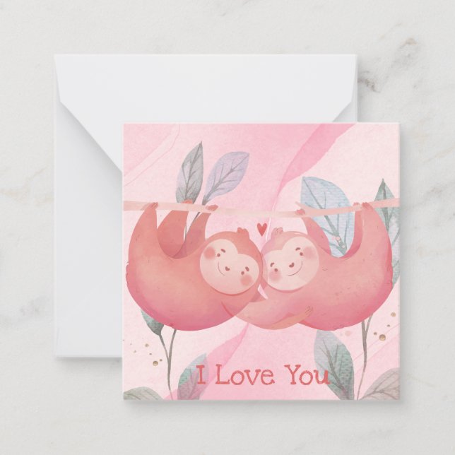 Cute Valentine's Day Note Card (Front)