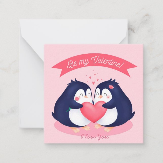 Cute Valentine's Day Note Card (Front)