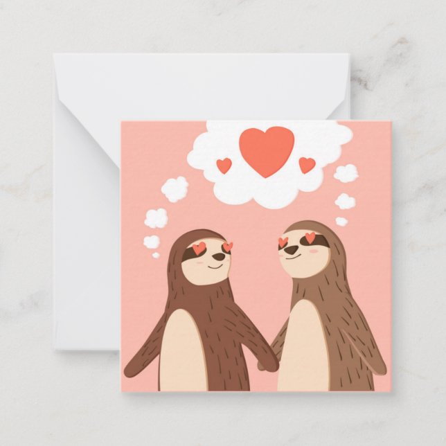 Cute Valentine's Day Note Card (Front)